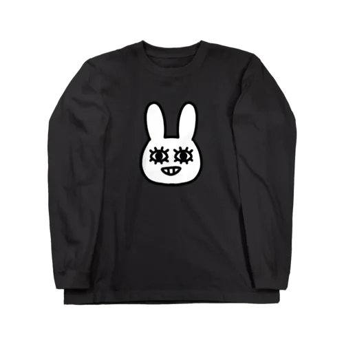 poker face rabbit ロングスリーブTシャツ