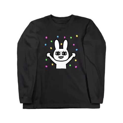 poker face rabbit（ピカピカ） ロングスリーブTシャツ