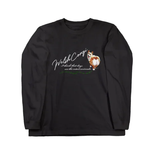 ウェルシュコーギー前後イラスト プリント Long Sleeve T-Shirt