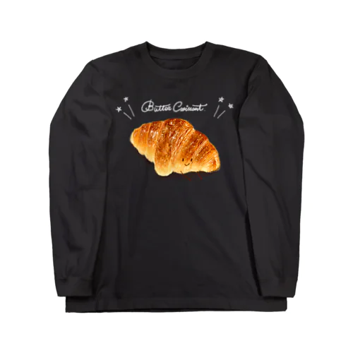 バタークロワッサン　白色チョークver ロングスリーブTシャツ