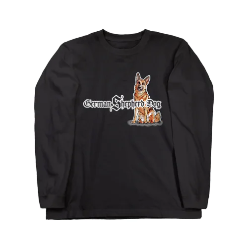 ジャーマンシェパード前後イラスト プリント Long Sleeve T-Shirt