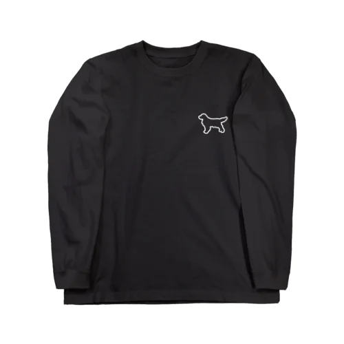 ゴールデンレトリバーのシンプルシルエット犬 ロングスリーブTシャツ