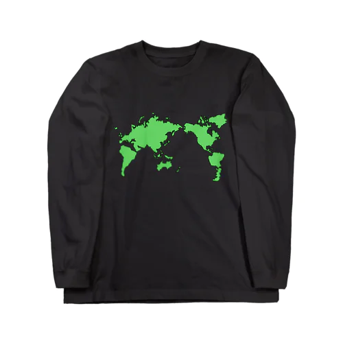 まちがいさがし世界地図　Honda-ke ロングスリーブTシャツ