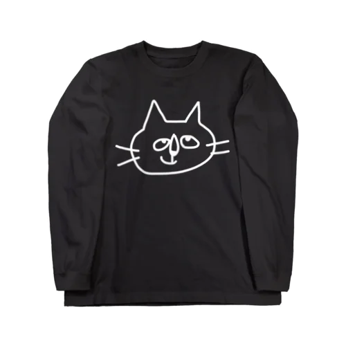 なんか思いついちゃった猫 ホワイト ロングスリーブTシャツ