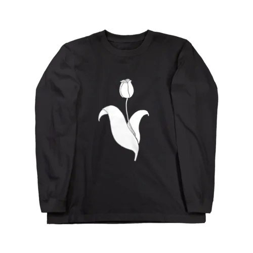 白い優雅なチューリップ Long Sleeve T-Shirt