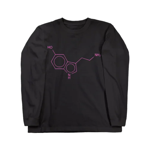 セロトニンの分子構造 Long Sleeve T-Shirt