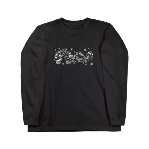 恐竜たちのクリスマス（白） Long Sleeve T-Shirt