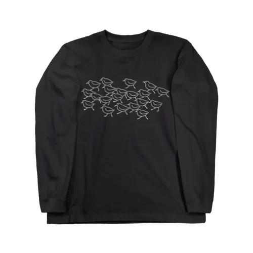 ミユビシギ19＋ハマシギ1　black（濃色用）  ロングスリーブTシャツ