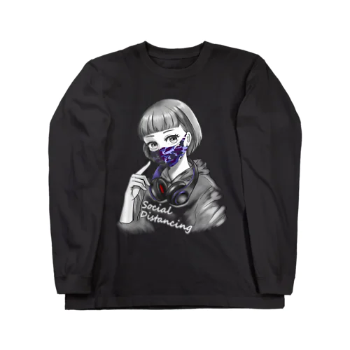 迷彩マスク  パープル　文字白 Long Sleeve T-Shirt