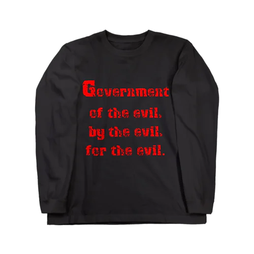 <BASARACRACY>人外の人外による人外のための政治（英語・赤） Long Sleeve T-Shirt