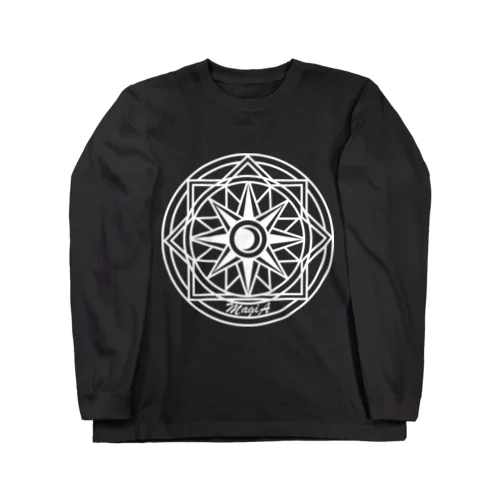 月と太陽の魔法陣ロゴ ロングスリーブTシャツ