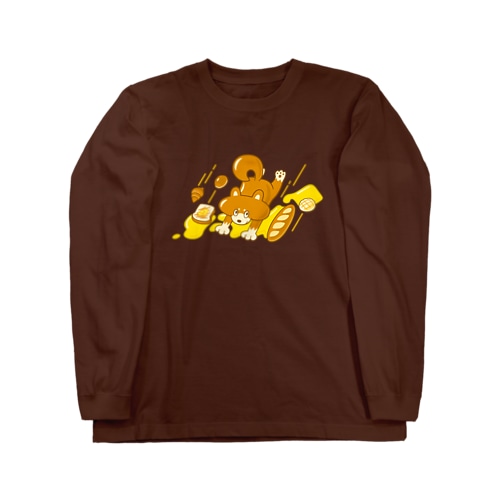 パンと駆ける柴犬 Long Sleeve T-Shirt