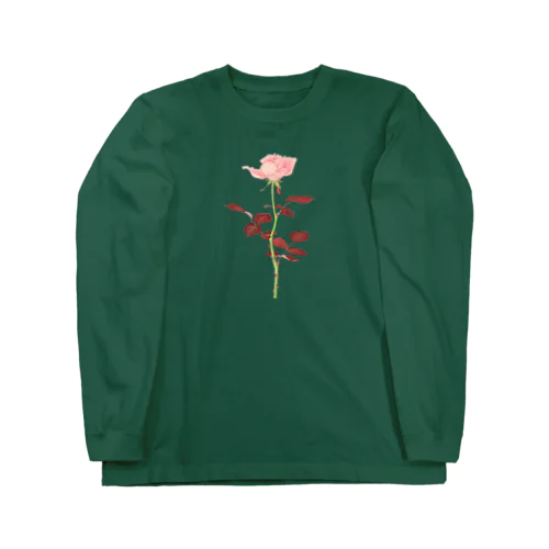 紅い葉の薔薇 ロングスリーブTシャツ