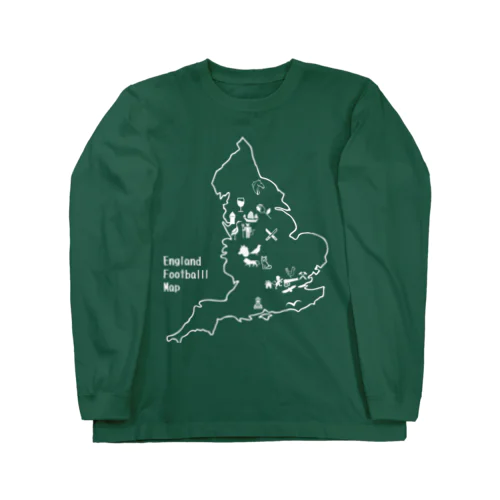 イングランドサッカー地図 Long Sleeve T-Shirt