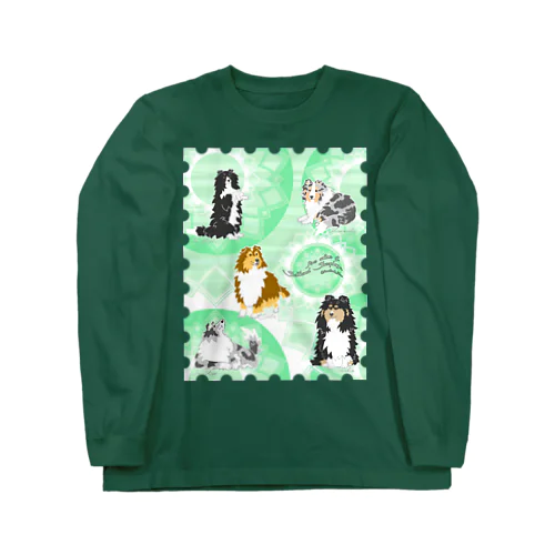 Five colors of Shetland Sheepdogs.～Mint green～ ロングスリーブTシャツ