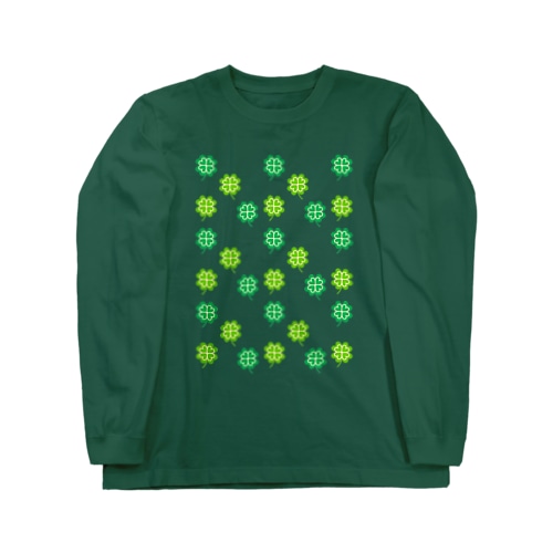 四つ葉のクローバー柄 Long Sleeve T-Shirt