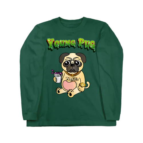 YOUNG PUG 롱 슬리브 티셔츠