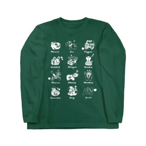 The Zodiac of Fukushima(白抜き) ロングスリーブTシャツ