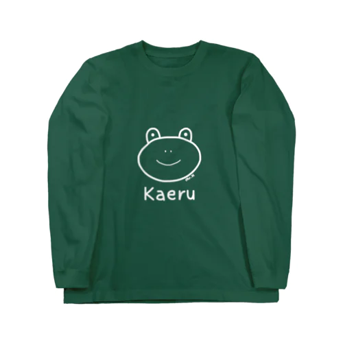 Kaeru (カエル) 白デザイン ロングスリーブTシャツ