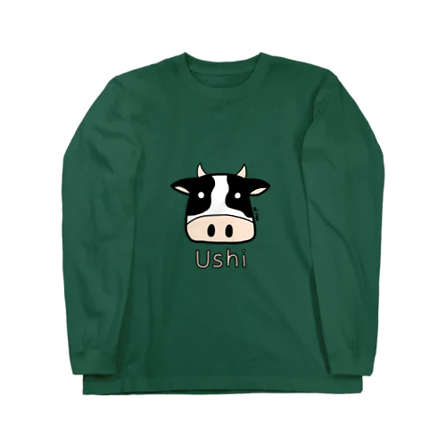 Ushi (牛) 色デザイン Long Sleeve T-Shirt