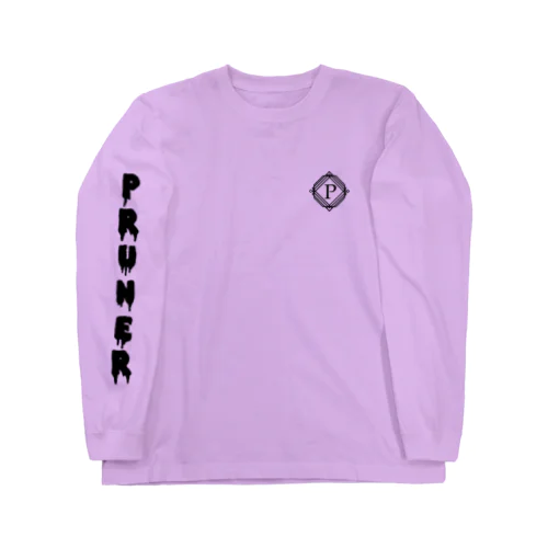 【PRUNER】ワンポイントロゴ 片腕プリント ロングTシャツ Long Sleeve T-Shirt