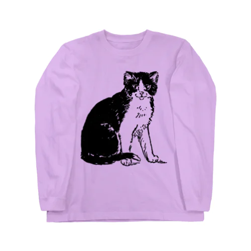 白黒ねこ ロングスリーブTシャツ