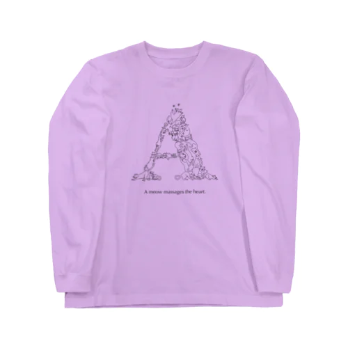 猫文字『A』 Long Sleeve T-Shirt