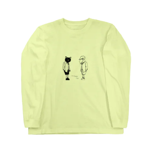 B_Lack_Cat&Mr.CHICKENHEART Long Sleeve T-Shirt