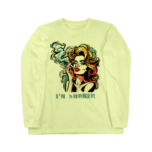 煙草を吸う美女 Long Sleeve T-Shirt