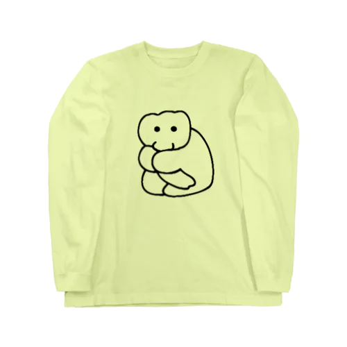 夜寝れないゾウさん(黒) Long Sleeve T-Shirt