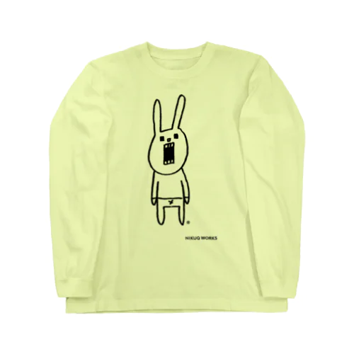 ウサギのウーのシンプルさん 롱 슬리브 티셔츠