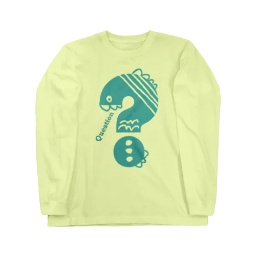 クエスチョンの魚（水色） ロングスリーブTシャツ