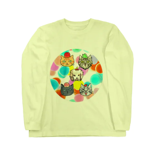 猫ちゃん😺兎ちゃん🐰のフルーツ狩り Long Sleeve T-Shirt