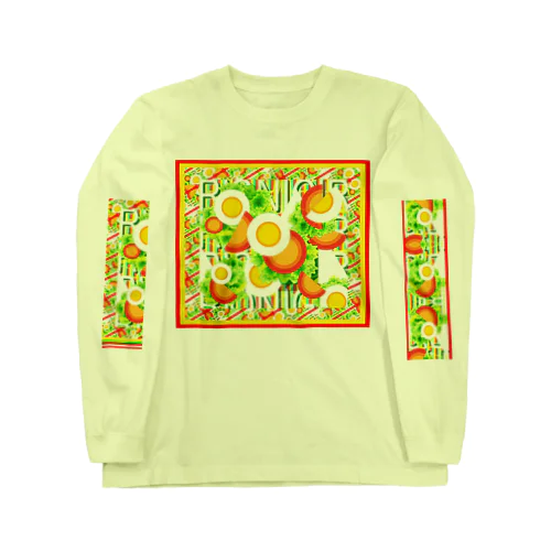 🍞🍳🍊サラダプレート🥗🍅🌽🥑🍳 ロングスリーブTシャツ