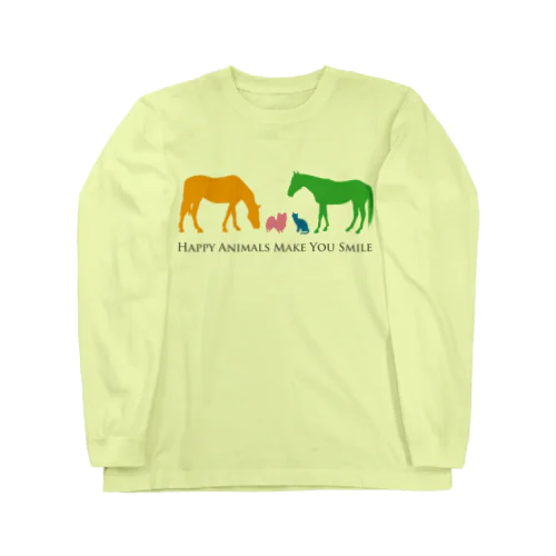 Happy Animals（文字入り） ロングスリーブTシャツ