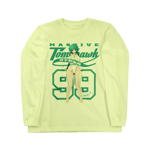 MASSIVE TOMAHAWK STEAK エンブレム ロゴ 0554B 白水着 Long Sleeve T-Shirt