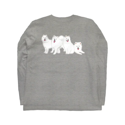 寄り添う　サモエド　犬 Long Sleeve T-Shirt