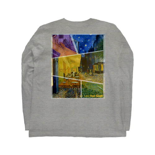 ゴッホ 【世界の名画】夜のカフェテラス 自画像 ポスト印象派 絵画 美術 art ロングスリーブTシャツ