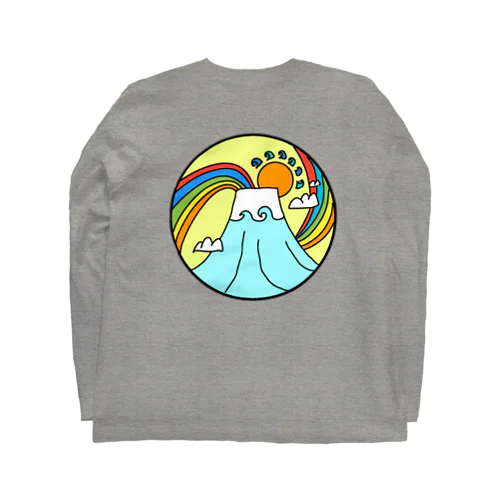 japan mount Fuji rainbow ロングスリーブTシャツ