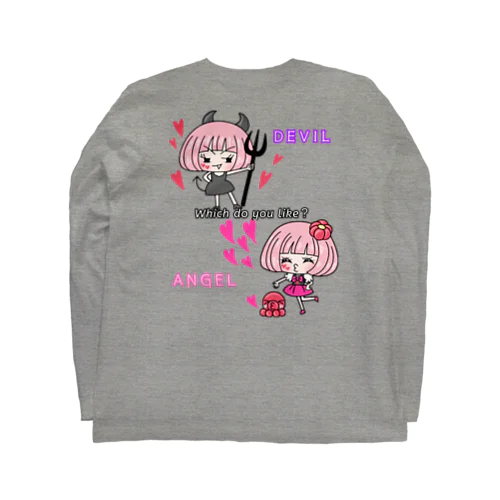 天使？悪魔？ バックプリント Long Sleeve T-Shirt