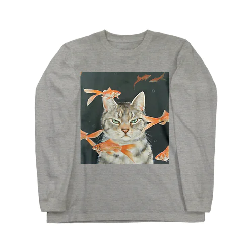 金魚と猫 Long Sleeve T-Shirt