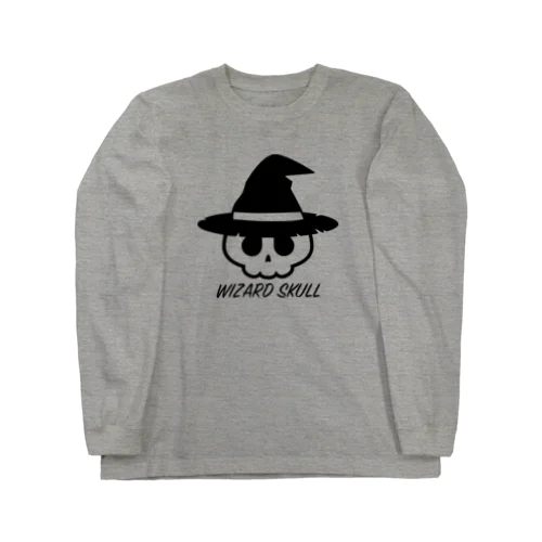 ウィザードスカル 魔法使い ブラック Long Sleeve T-Shirt