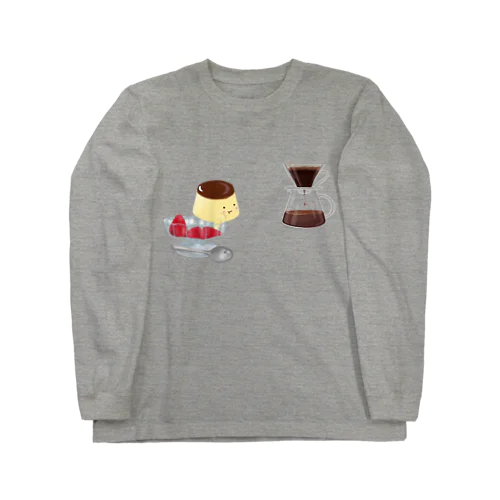 物想いプリンネ🍮☕️ ロングスリーブTシャツ