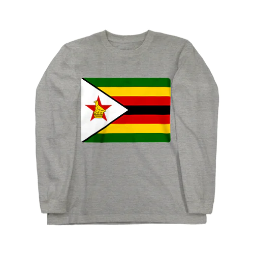 ジンバブエの国旗 롱 슬리브 티셔츠