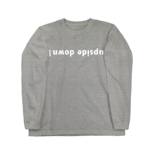 白いupside-down! Long Sleeve T-Shirt