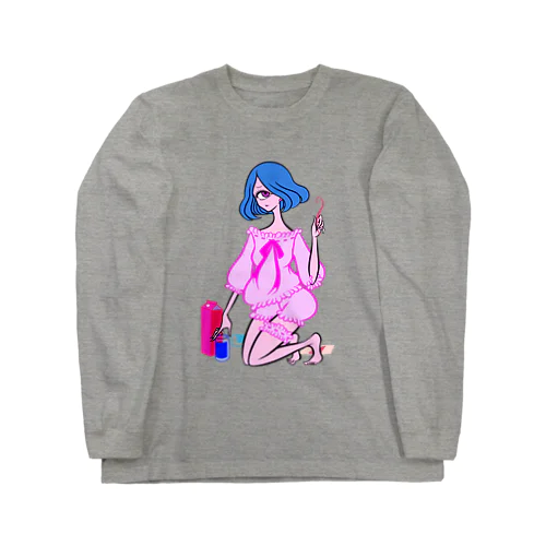 リモート飲み会単眼ちゃん Long Sleeve T-Shirt