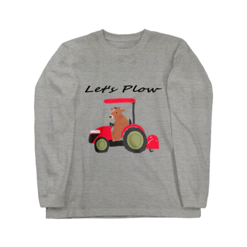 トラクターと牛さん Long Sleeve T-Shirt