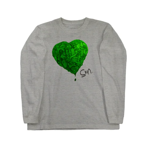 Heart-GREEN ロングスリーブTシャツ
