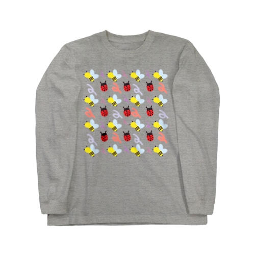 蜂とてんとう虫柄 Long Sleeve T-Shirt