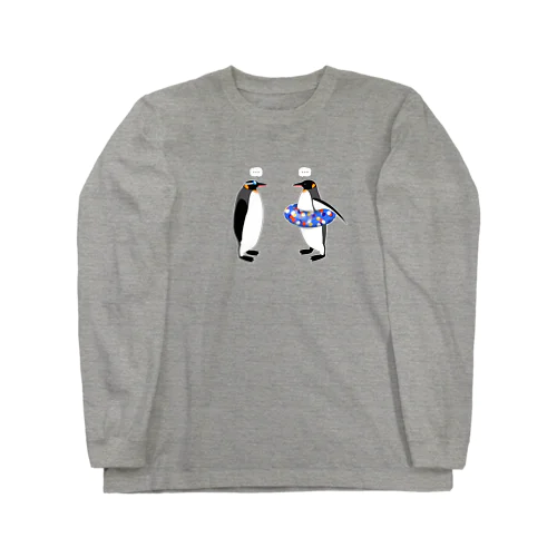 海水浴のペンギン Long Sleeve T-Shirt